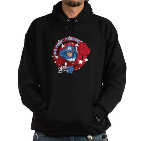 Captain America: The First Avenger Men's Hoodie - Marvel Superhero Zip Up Sweatshirt for Fans | Perfect for Cosplay, Movie Nights & Casual Wear