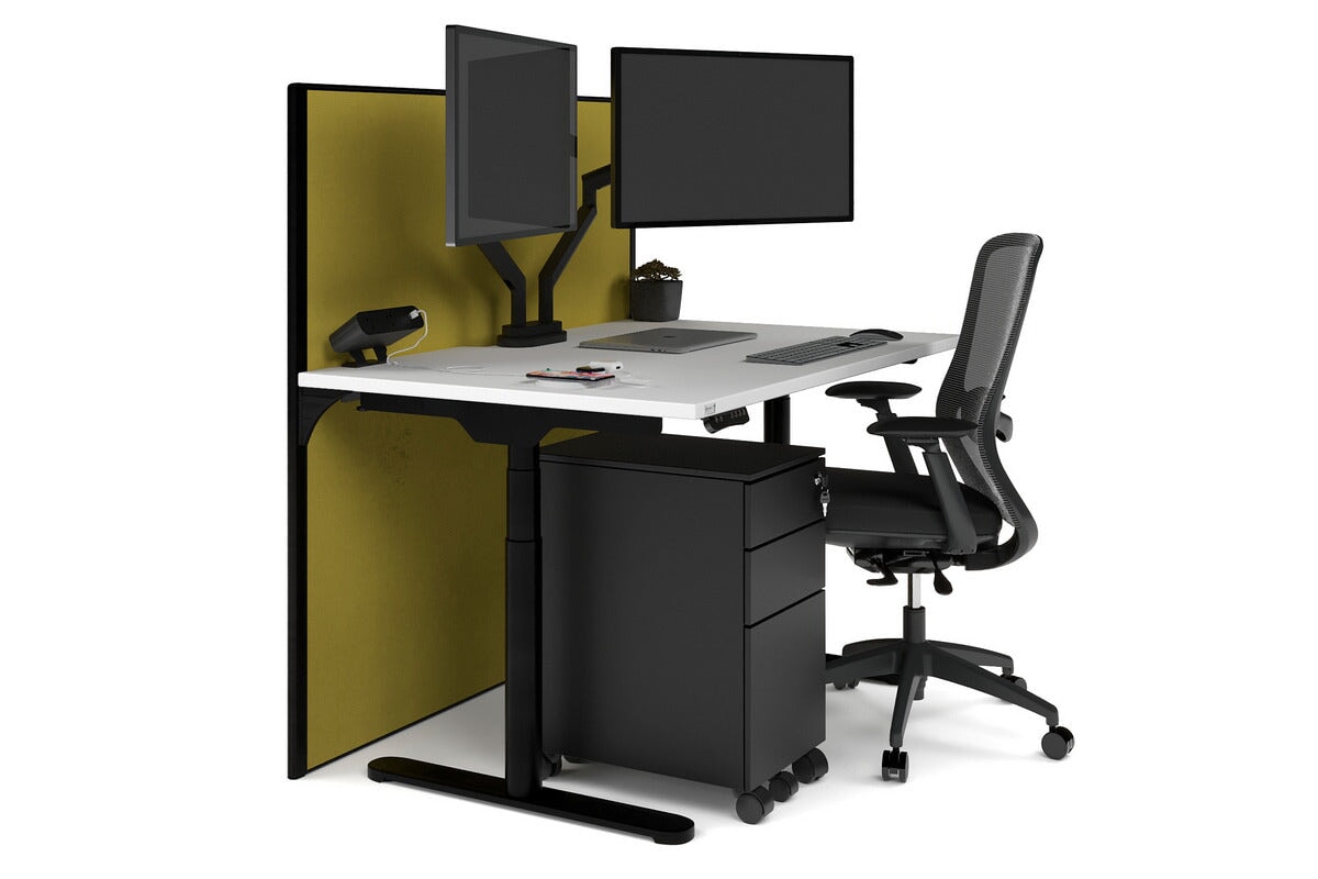 Flexi Premium Height Adjustable Single Workstation Desk - 1400L x 800W with Cable Management - Ergonomic Standing Desk for Home Office & Workspace