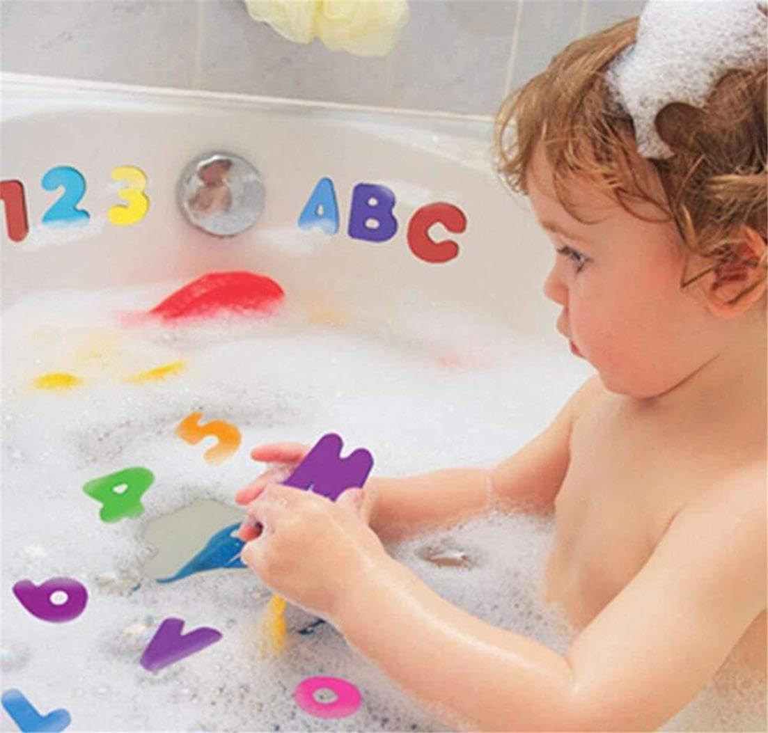 Non-Toxic Foam Numbers & Letters Bath Toys - 36PCS Educational Alphabet Counting Set for Toddlers | Safe Bathtime Learning & Sensory Play for Babies