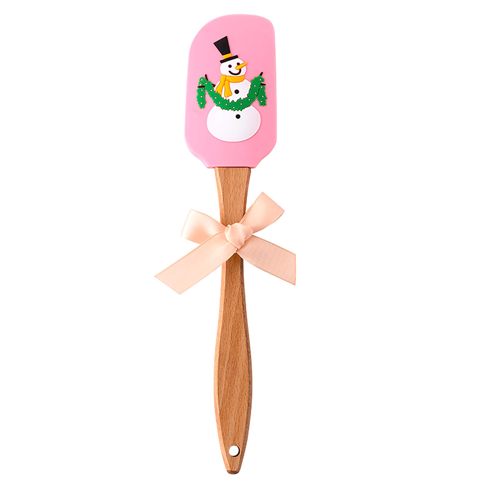Premium Silicone Baking Spatula Set with Wooden Handle - Non-Stick Kitchen Scraper Tools for Cake Decorating, Cookie Dough, Frosting - Ideal for Christmas Baking, Home Kitchen & Bar Accessories (Set A, One Size)