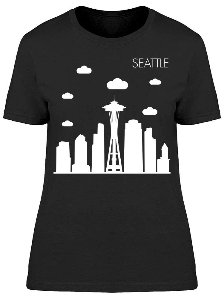 Smartprints Landscape City Seattle T-Shirt for Women - Casual Graphic Tee with Seattle Skyline Design, Perfect for Everyday Wear, Travel & Gifts