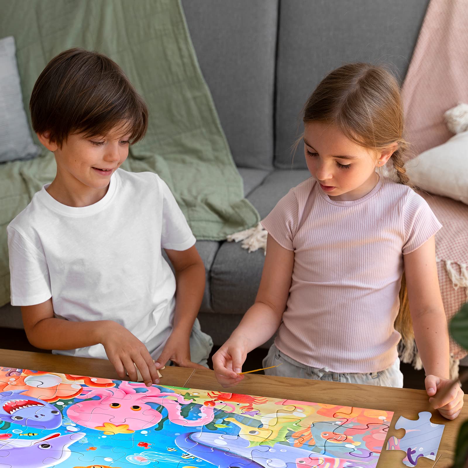 Jumbo Floor Puzzle for Kids - 48Pcs Underwater Jigsaw for Toddlers 3-8 Years | Educational Toy for Preschool Learning & Gifts