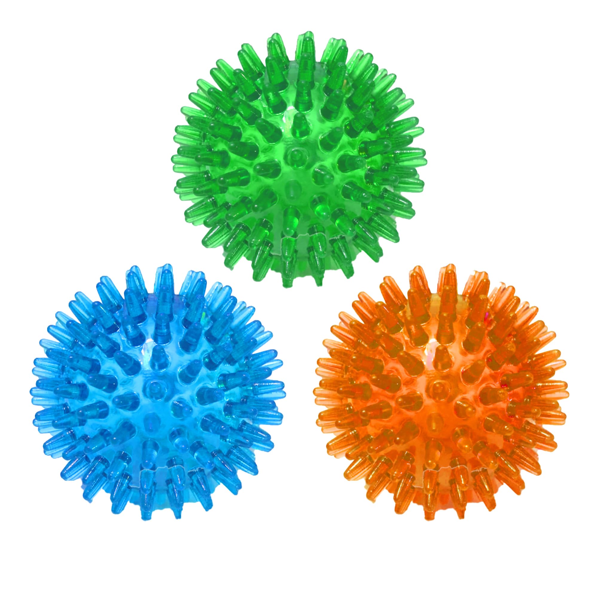 **Non-Toxic Dog Squeaky Toys Set – 3 Pack Spiky Balls for Small & Medium Dogs | TPR Rubber Chew & Fetch Toys for Puppies | Perfect for Indoor Play, Training & Outdoor Fun**