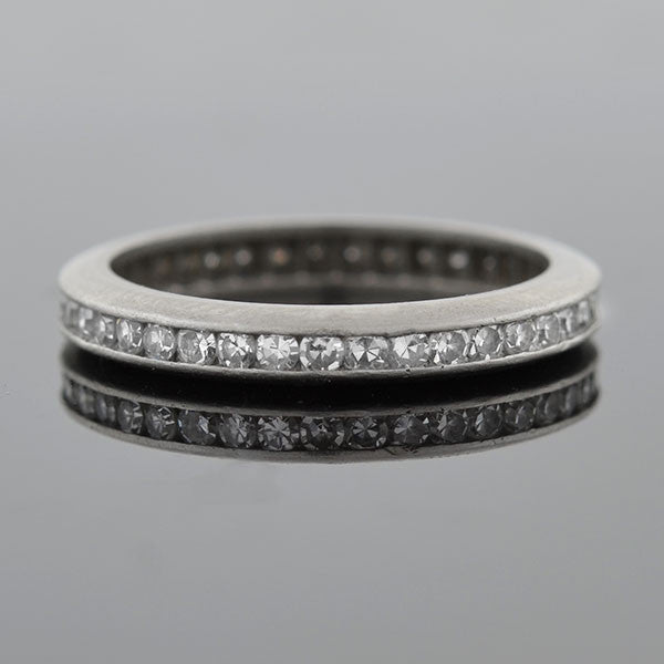 Art Deco Platinum Diamond Eternity Band for Women - Vintage Inspired Wedding Ring, Anniversary Gift, Bridal Jewelry - Perfect for Engagement, Proposal & Special Occasions