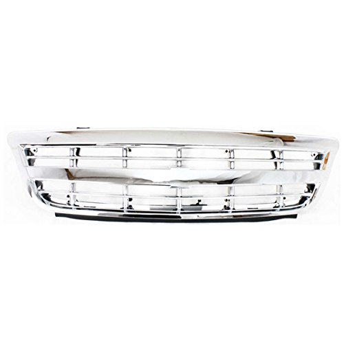 01-05 Chevy Venture Van Front Bumper Grille Assembly - Chrome Plastic Replacement for Enhanced Style & Protection | Perfect for Car Upgrades & Restoration Projects