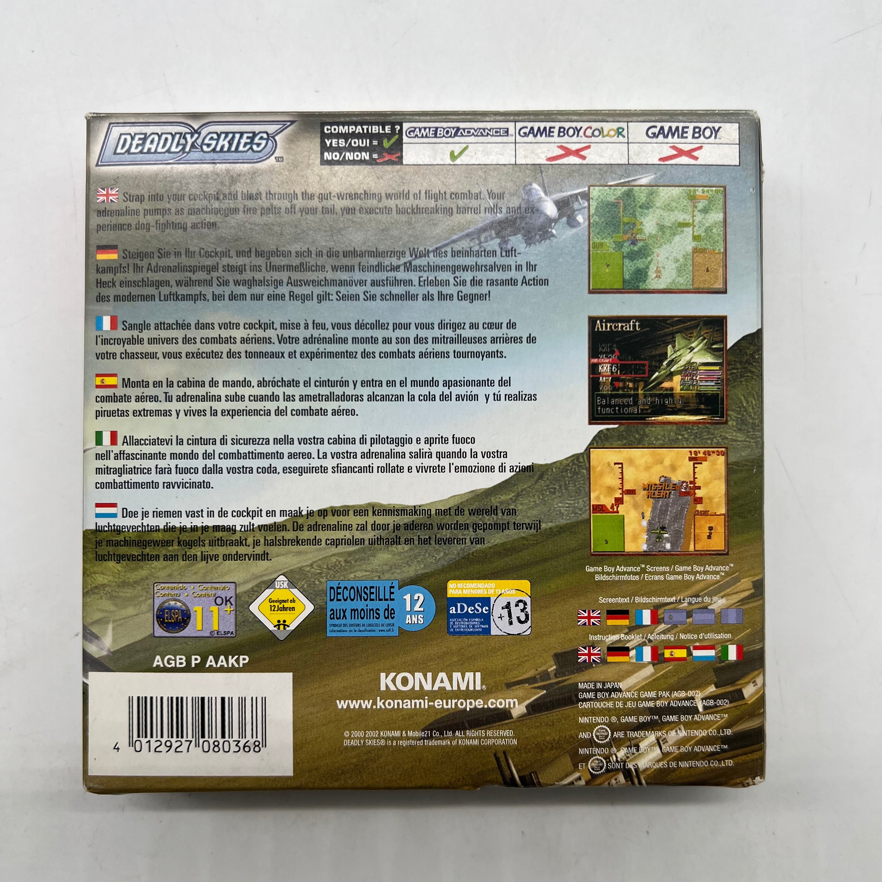 Deadly Skies GBA Game - Complete Boxed PAL Version for Game Boy Advance - Perfect for Retro Gaming & Collectors