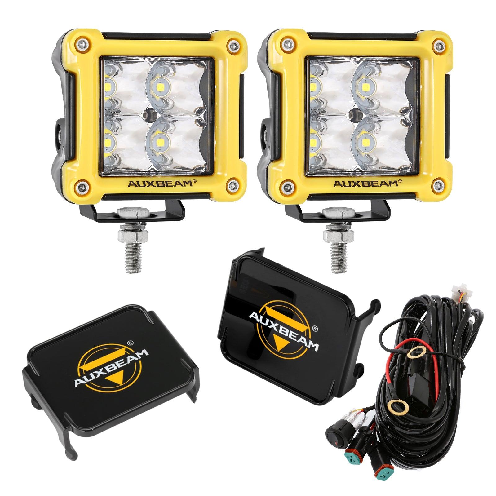 40W LED Pod Lights Spot/Flood Combo - RGB Multicolor Off-Road Lights with Wiring Harness for Jeep Wrangler, Gladiator - Perfect for Night Driving, Camping & Off-Road Adventures