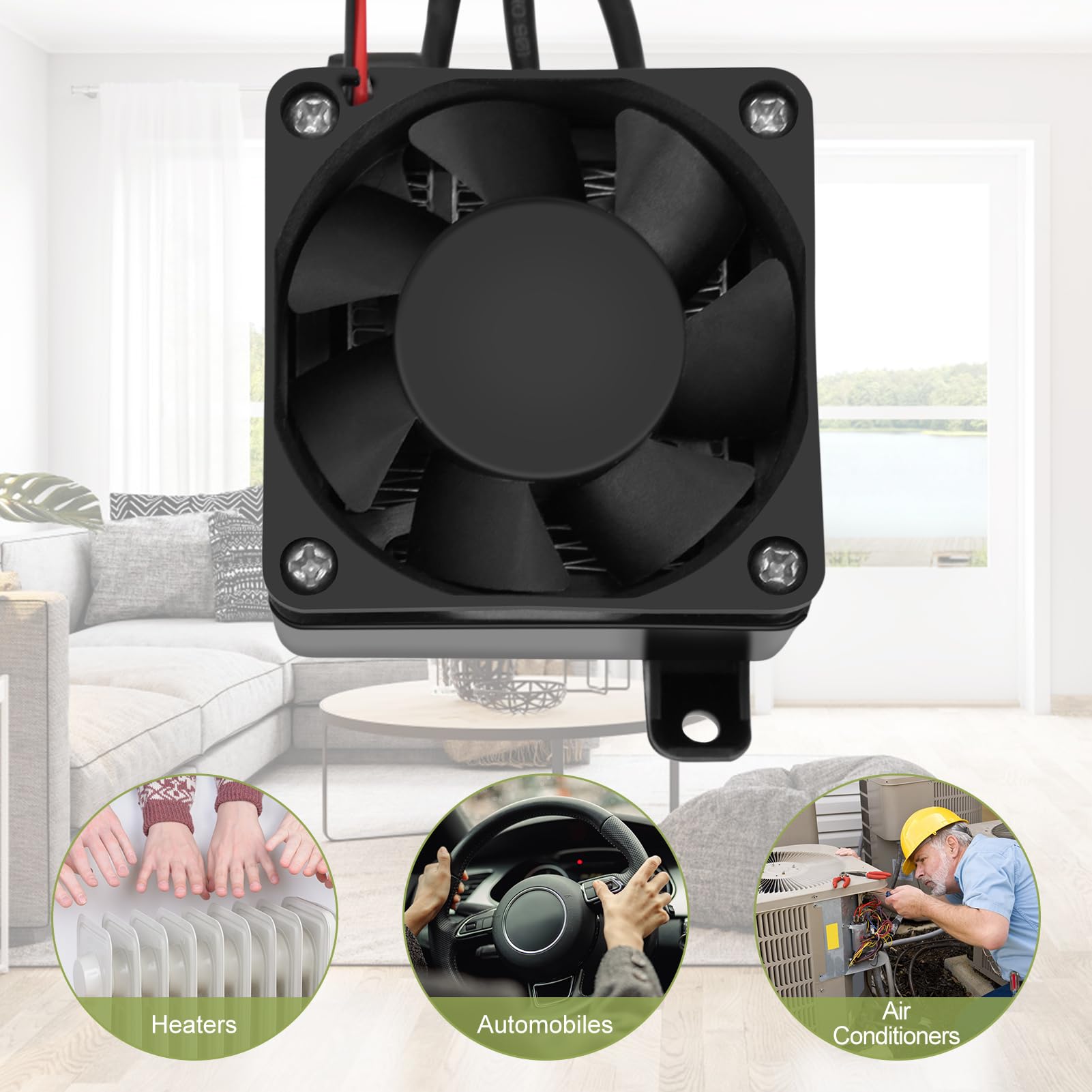 110V PTC Heater with 12W Fan - 250W Mini Air Heater for Constant Temperature & Insulation | Perfect for Home Office, Bedroom & Small Space Heating