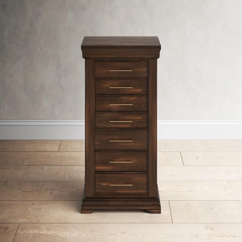 Hives and Honey Haley Jewelry Armoire with Storage Organizer - Walnut Wood Jewelry Box for Necklaces, Rings & Earrings - Perfect for Bedroom, Closet & Travel Organization