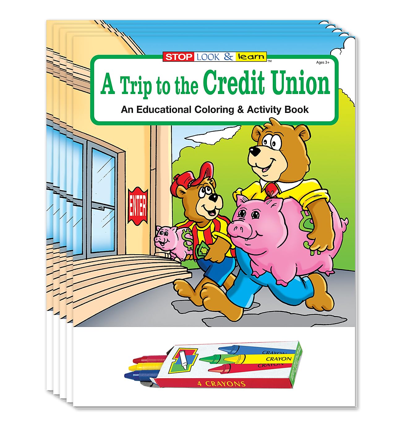 ZOCO Educational Coloring Books - 25 Pack Bulk with Crayons | Bank & Credit Union Themed Activity Books for Kids | Learning Games, Puzzles & Fun Gifts | Perfect for Classroom, Homeschool & Financial Literacy Activities