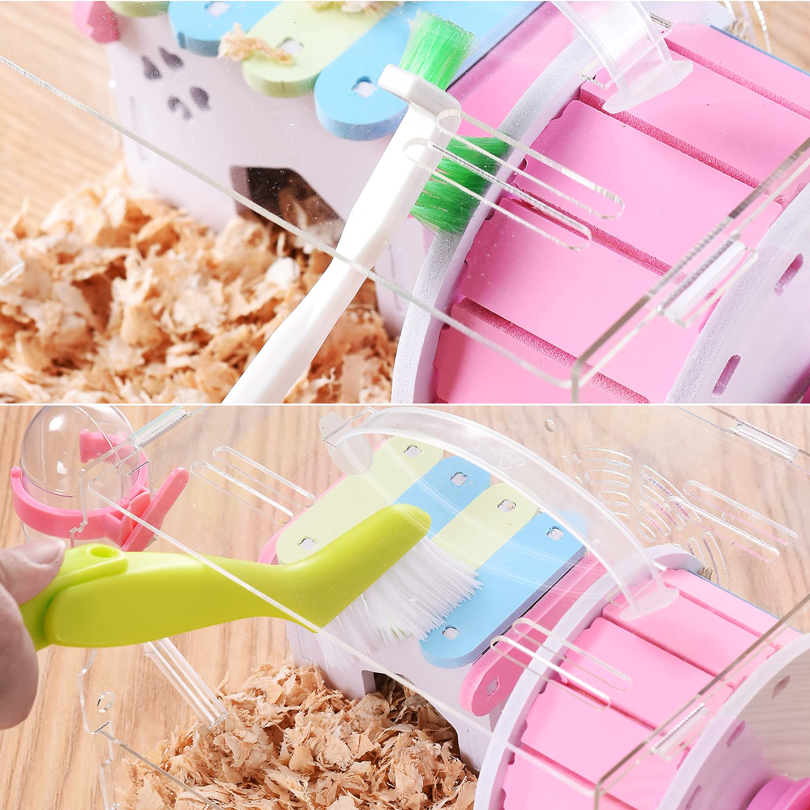 Pet Cage Cleaner Set for Small Animals - Rabbit, Guinea Pig, Hamster Cage Cleaning Brush with Dustpan & Broom for Easy Playpen Maintenance