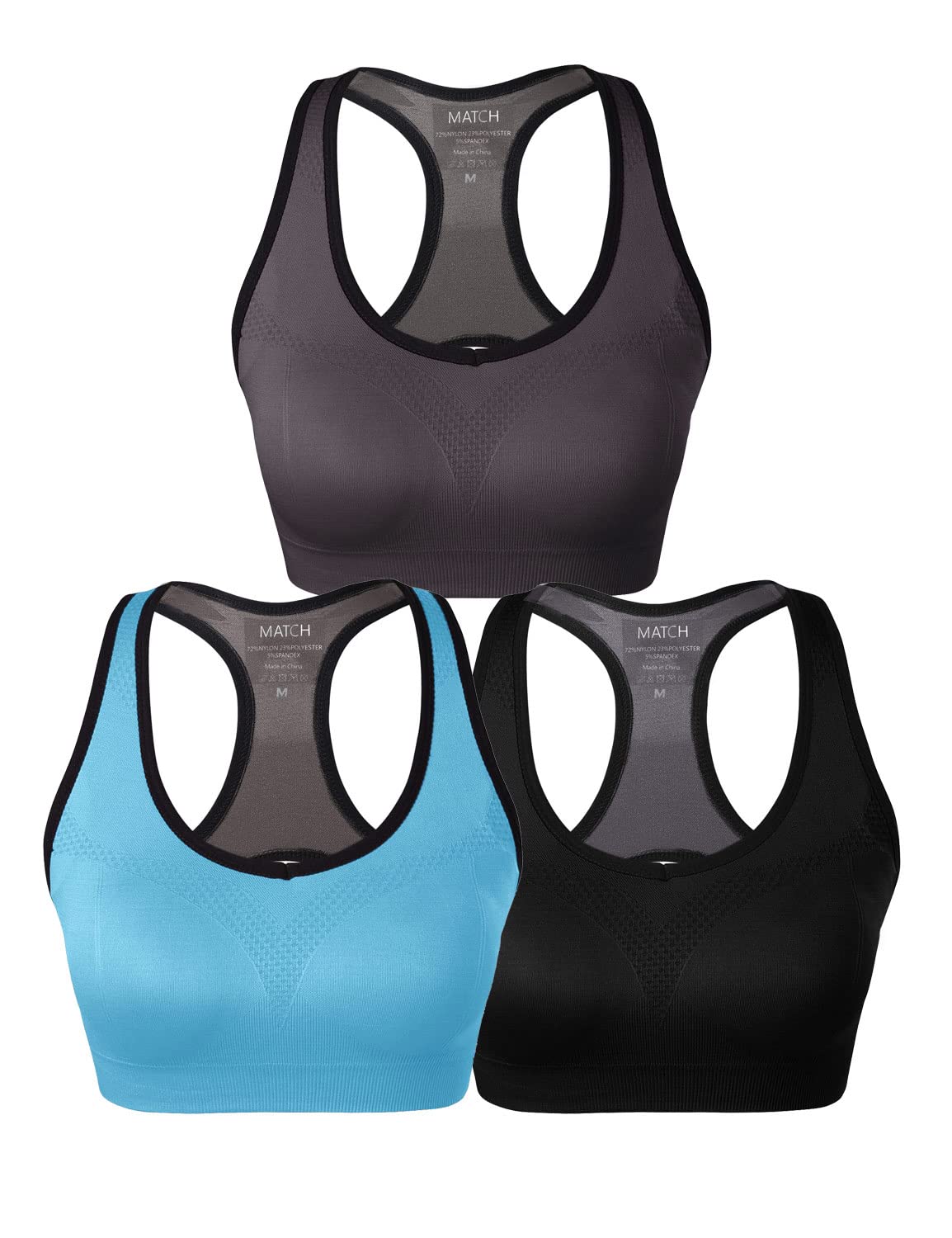 Women's Match Racerback Sports Bras - Padded Seamless Workout Tops for Yoga, Gym, Running & Fitness | Breathable Support for High-Impact Activities