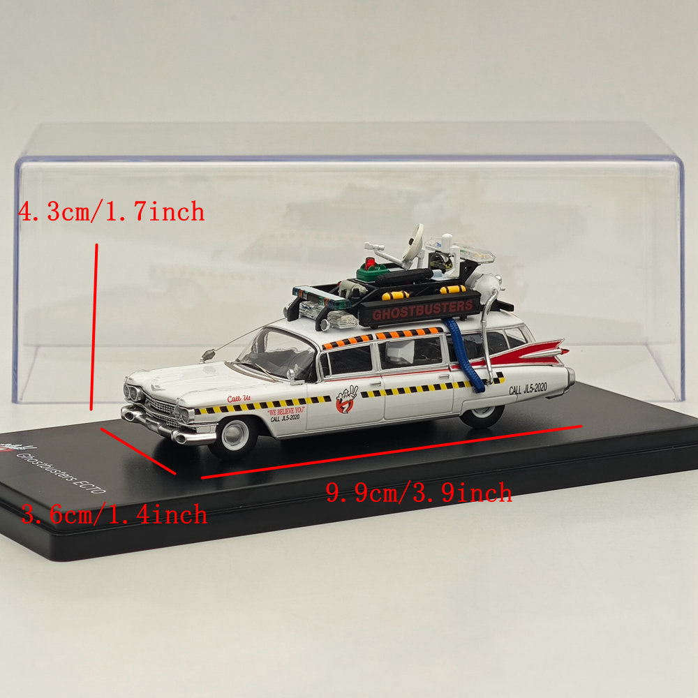 1/64 Scale YS Cadillac Ghostbusters ECTO-1A Diecast Model Car - Highly Detailed Collectible Miniature for Movie Fans & Car Enthusiasts - Perfect for Display, Gifts, and Ghostbusters Memorabilia Collections