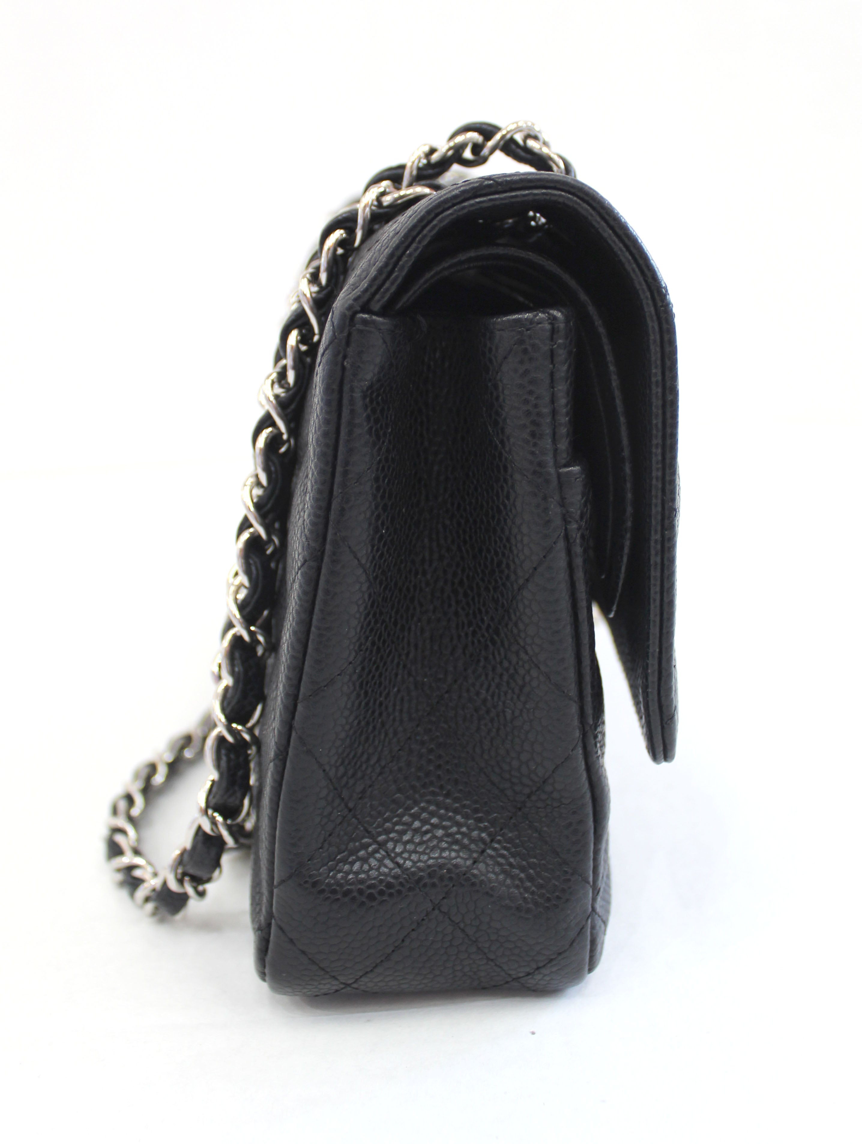 Authentic Chanel Classic Black Caviar Leather Medium Double Flap Bag - Luxury Designer Handbag for Women, Perfect for Work, Evening Events & Special Occasions