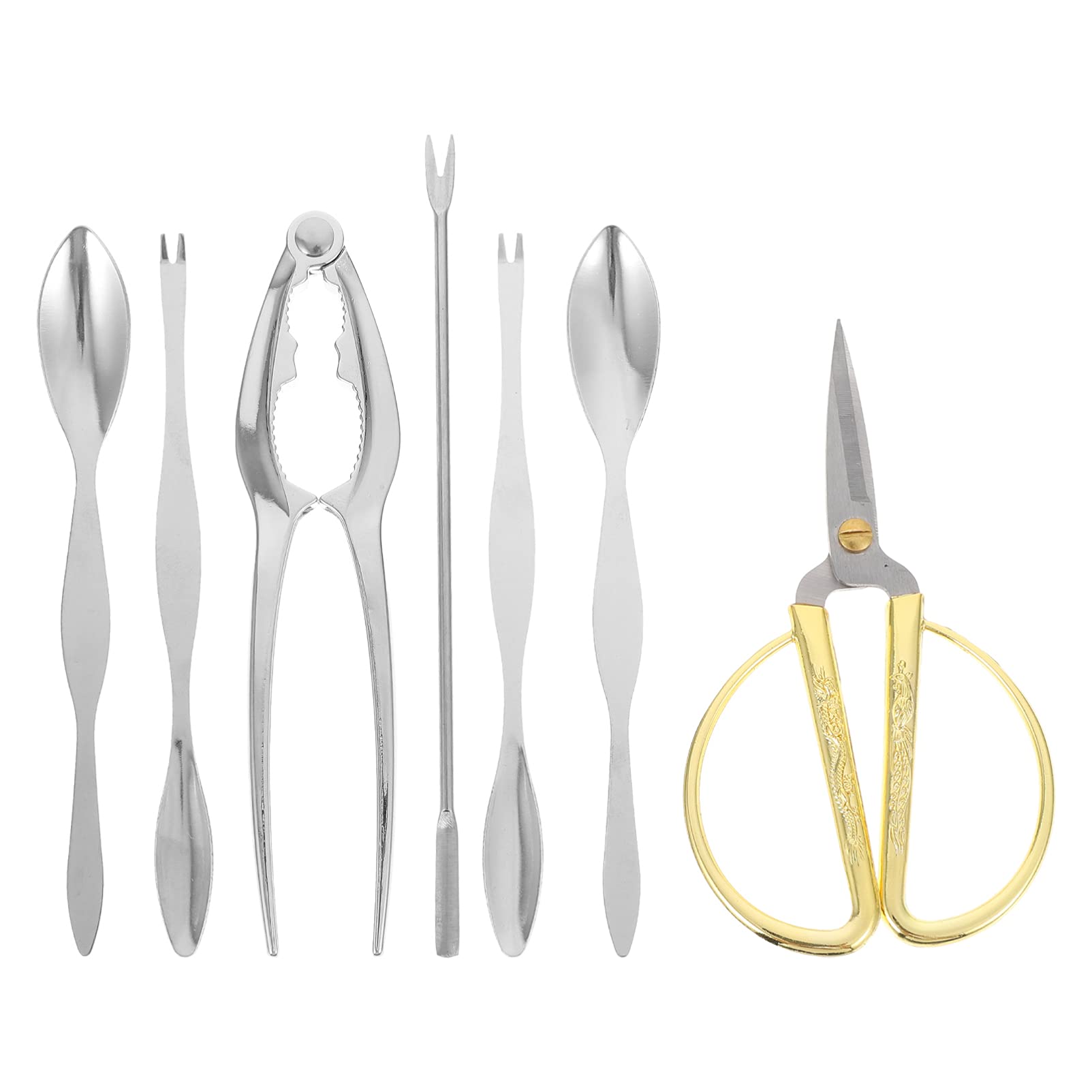 HEMOTON Stainless Steel Seafood Tool Set - Crab Crackers, Lobster Picks, Scissors & Nut Openers for Seafood Lovers | Perfect for Crab Legs, Shellfish & Gourmet Cooking