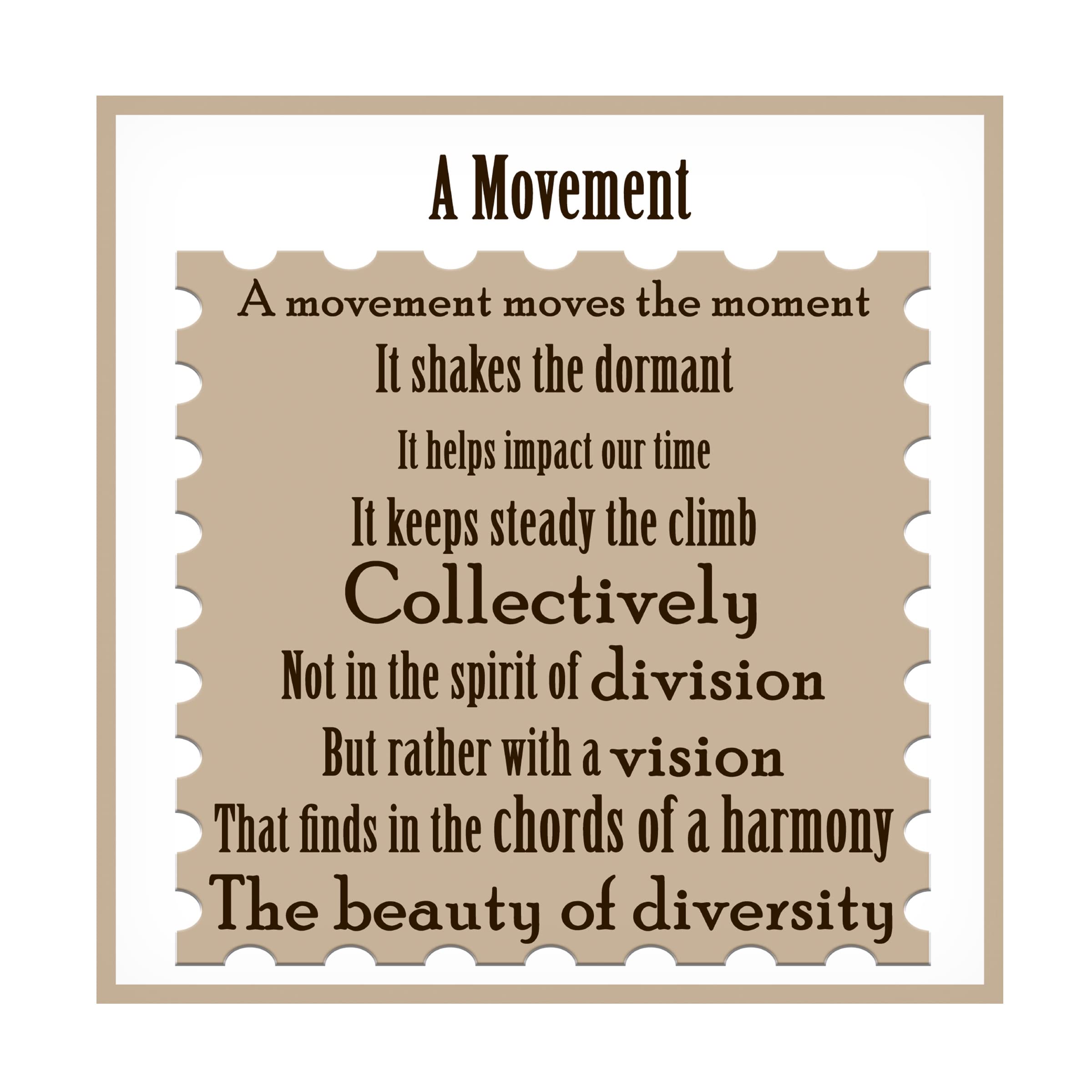 Trademark Fine Art 'Movement Word Art' Canvas Print by Richard Homawoo - Modern Abstract Wall Decor for Living Room, Bedroom & Office