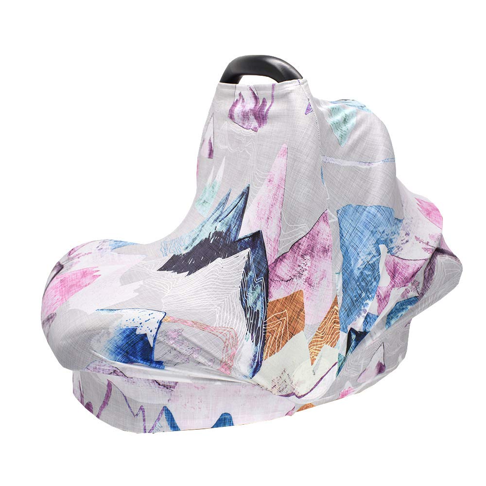 Breastfeeding Cover for Baby - Stretchy Multi-Purpose Nursing Scarf & Car Seat Canopy - Soft Breathable Baby Carrier Cover for Shopping Cart, High Chair, Stroller - Perfect Baby Shower Gift (Pink) | Ideal for Nursing Moms On-The-Go & Newborn Protection