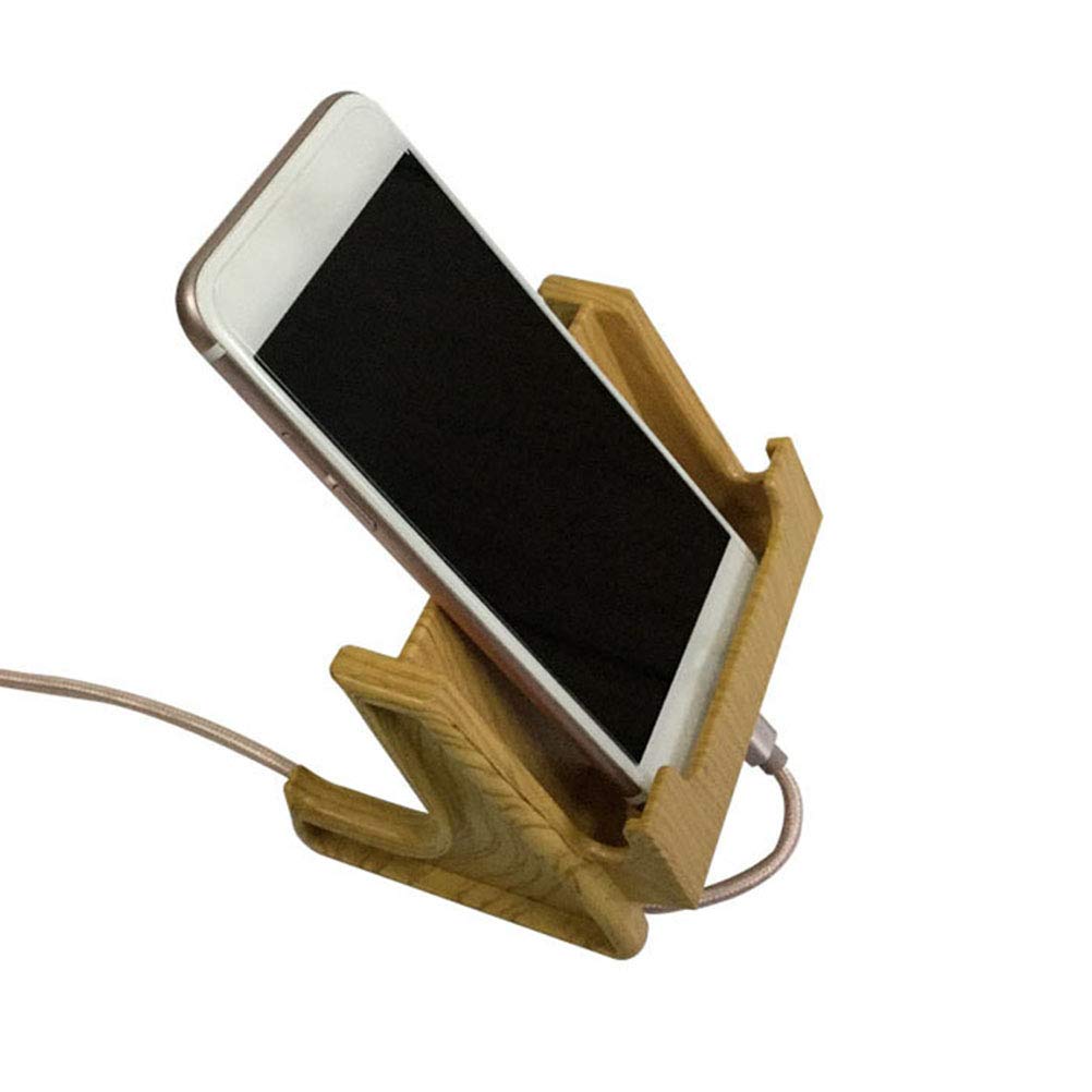 Bamboo Watch Holder Stand with Perforated Base - Wooden Phone & Watch Display Rack for Desk Decor - Perfect for Organizing Smartphones and Watches in Office or Bedroom
