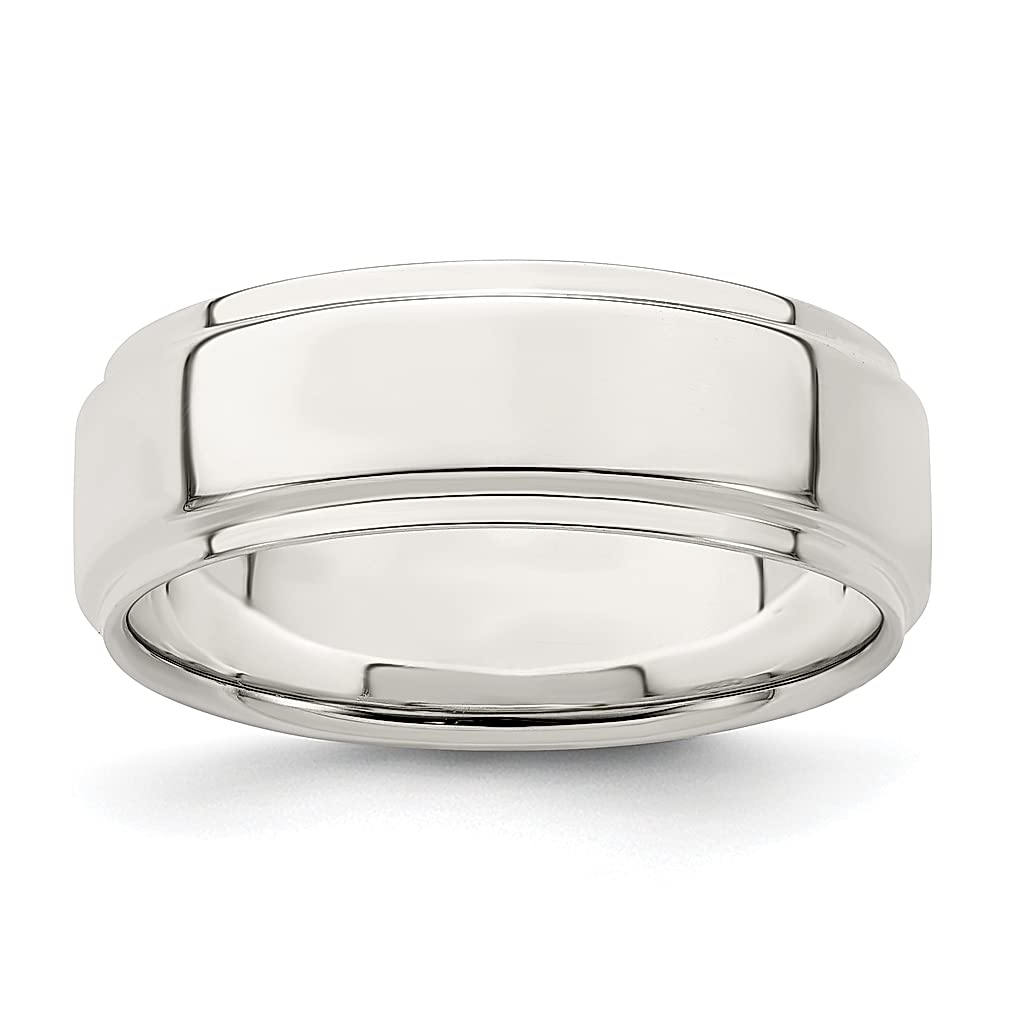 925 Sterling Silver 7mm Step Edge Size 10 Wedding Band Ring - Classic Flat Edge Design for Women | Elegant Fine Jewelry Gift for Her | Perfect for Anniversaries, Engagements & Special Occasions