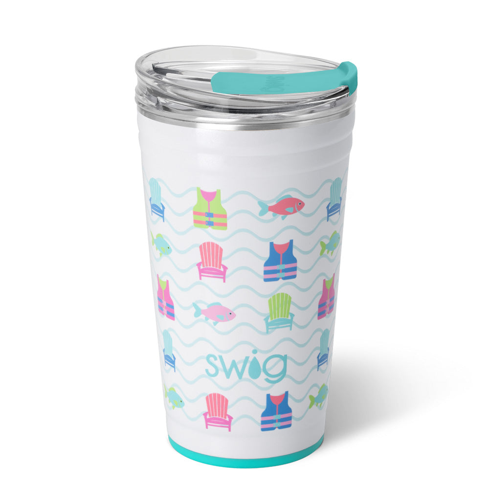 24oz Lake Girl Party Cup - Insulated Tumbler with Lid & Straw, Perfect for Summer Parties, Beach Outings & Poolside Drinks