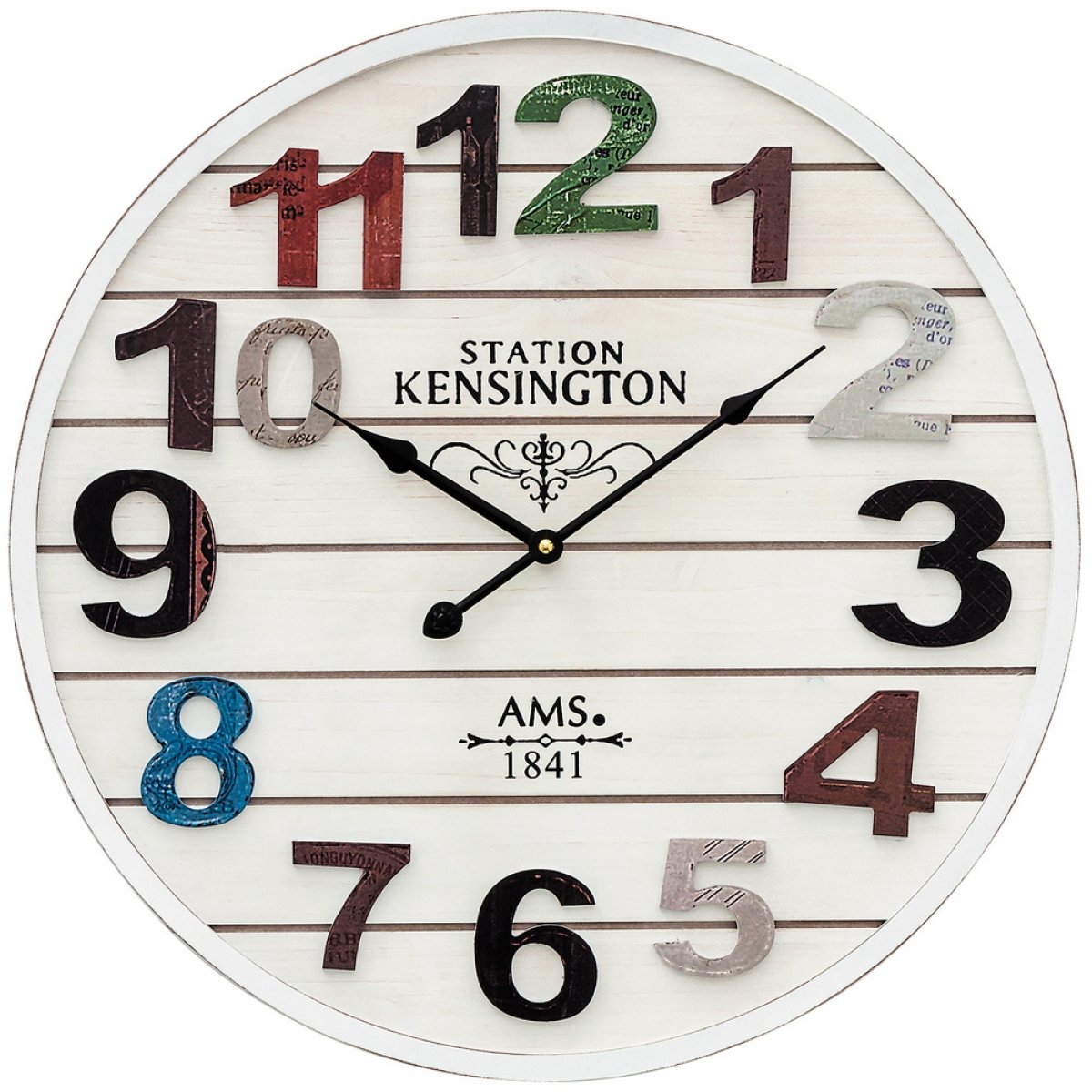 AMS Modern Wall Clock with Silent Quartz Movement - Stylish Home & Office Decor for Living Room, Bedroom, Kitchen