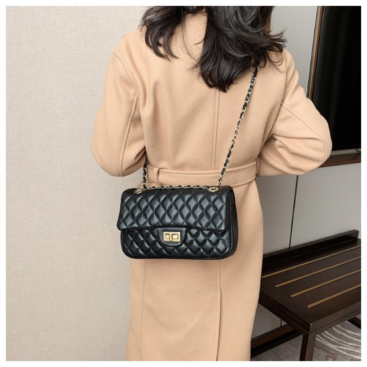 Trendy Women's Crossbody Bags - Small Leather & Fabric Shoulder Purse with Chain Strap for Ladies | Perfect for Everyday Use, Shopping & Travel