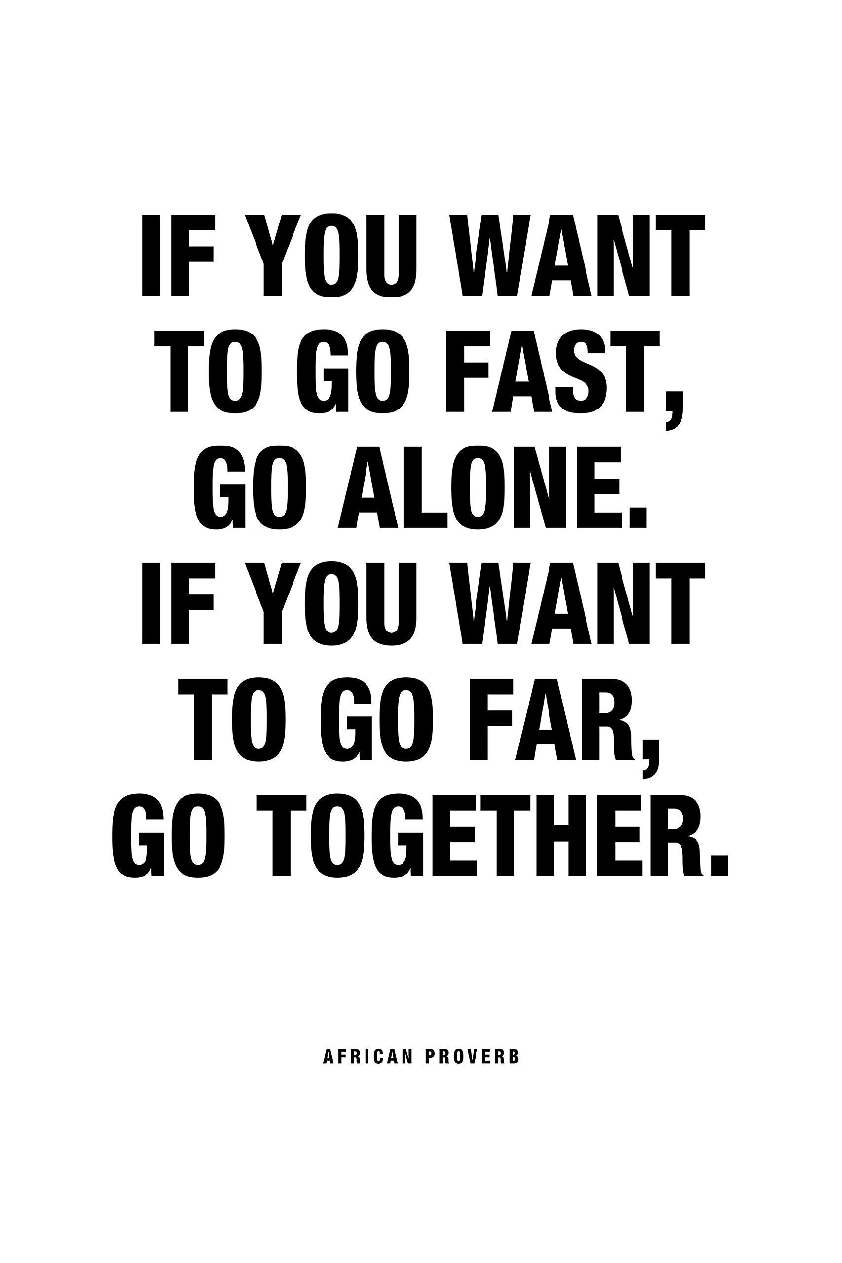 African Proverb 'Go Fast Go Far' Motivational Wall Art Print - Inspirational Quote Poster for Office, Home & Classroom Decor