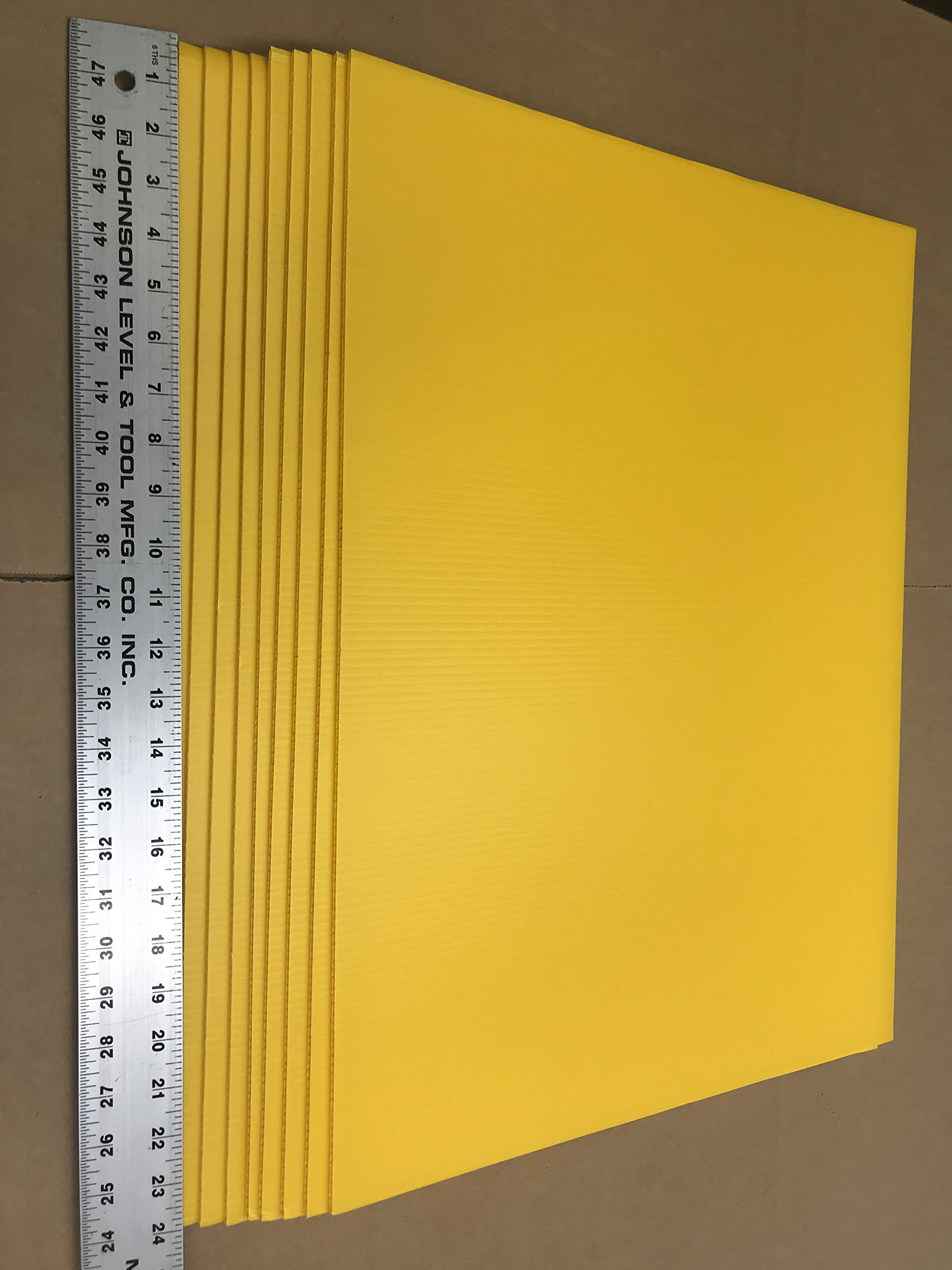 100 Pack Yellow Corrugated Plastic Yard Signs 18x24 Inch - 4mm Thick Durable Fluted Board for Advertising, Events, Sales | Perfect for Business Promotions, Real Estate Open Houses, Garage Sales & Political Campaigns