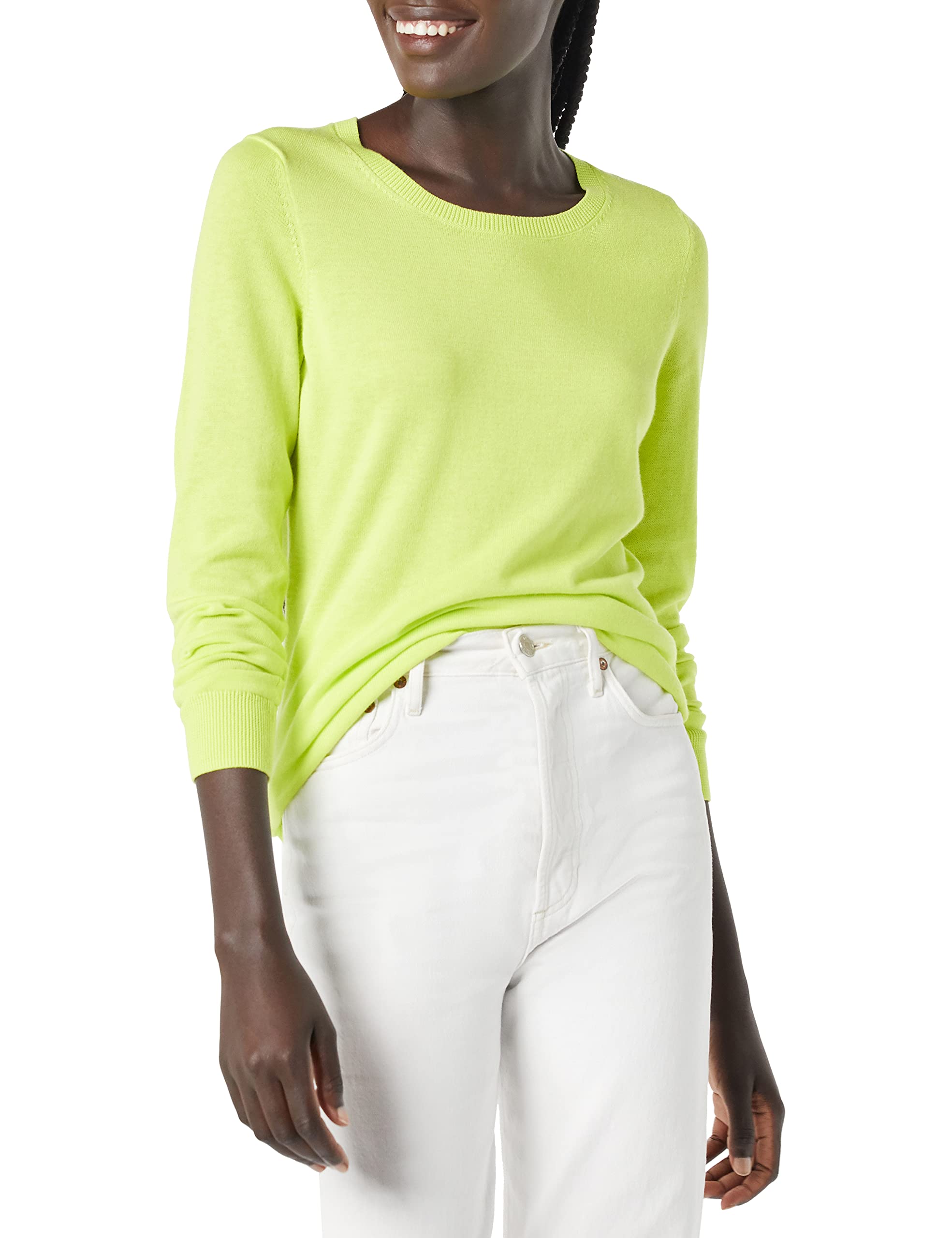 Amazon Essentials Women's Long-Sleeve Lightweight Crewneck Sweater - Soft Stretch Knit Pullover for Casual Wear, Office & Layering | Comfortable Everyday Sweater for Fall & Winter