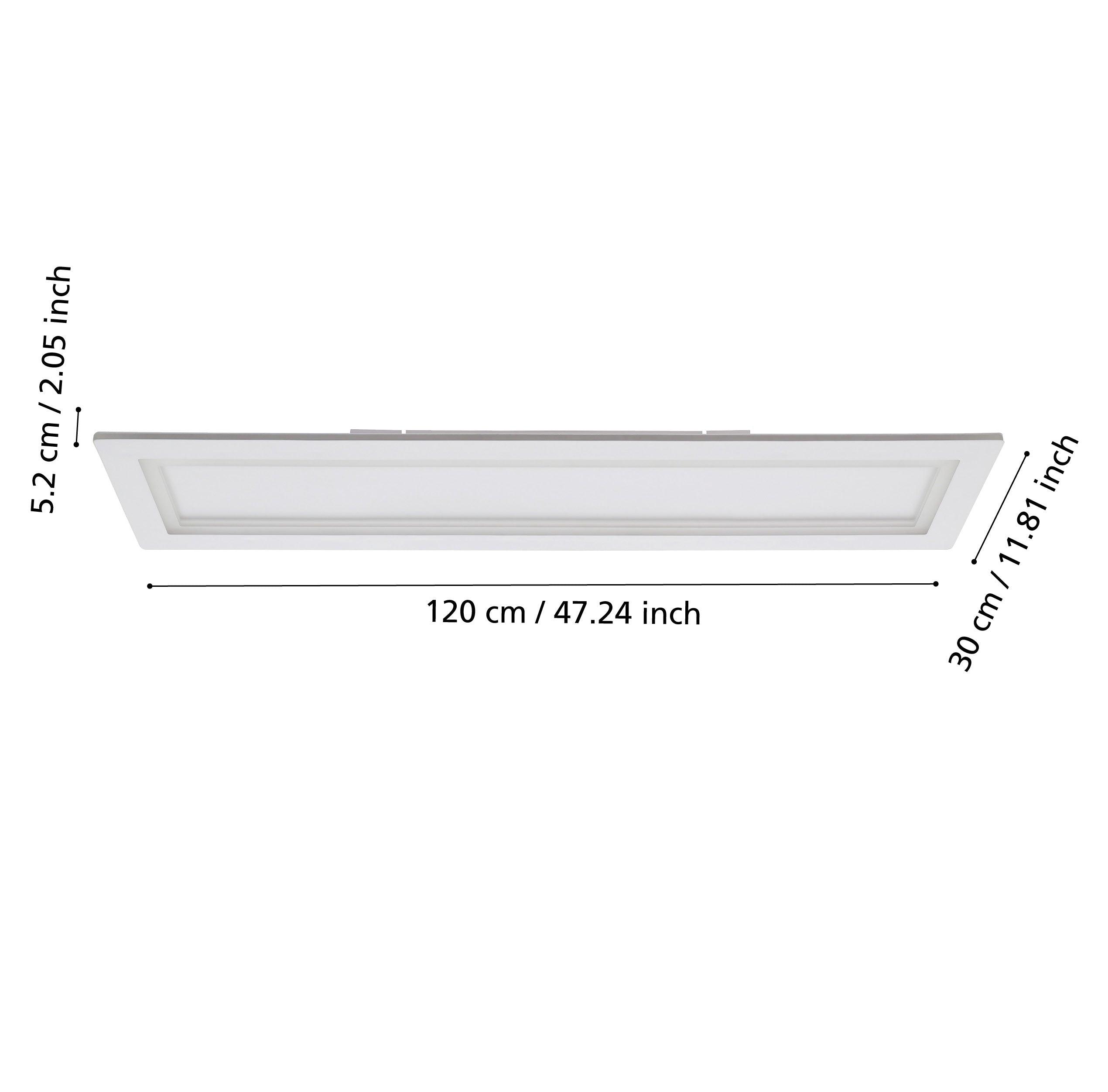 Eglo Connect Padrogiano Z Smart LED Ceiling Light - Dimmable Rectangle Flush Mount for Living Room, Bedroom & Kitchen - Modern Home Lighting with WiFi Control