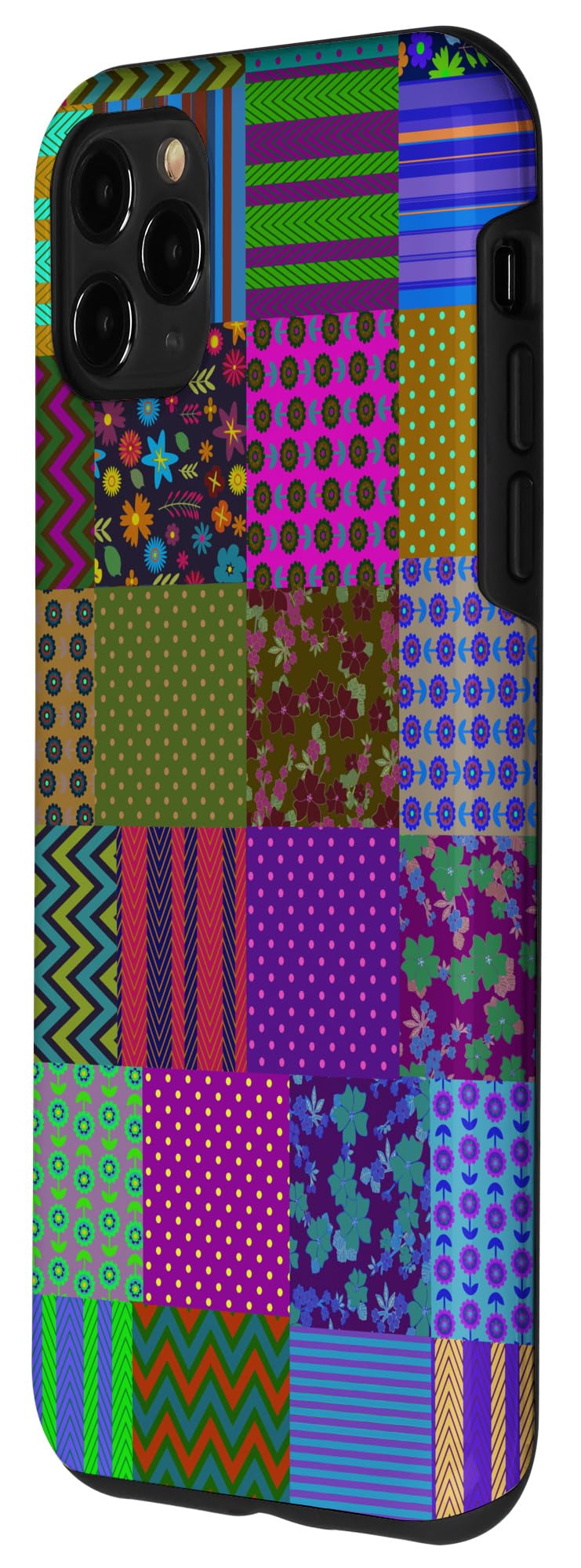 iPhone 11 Pro Max Case - Colorful Patchwork Boho Pattern Phone Cover | Trendy Hipster Design for Women & Men | Perfect for Music Festivals, Travel & Everyday Protection