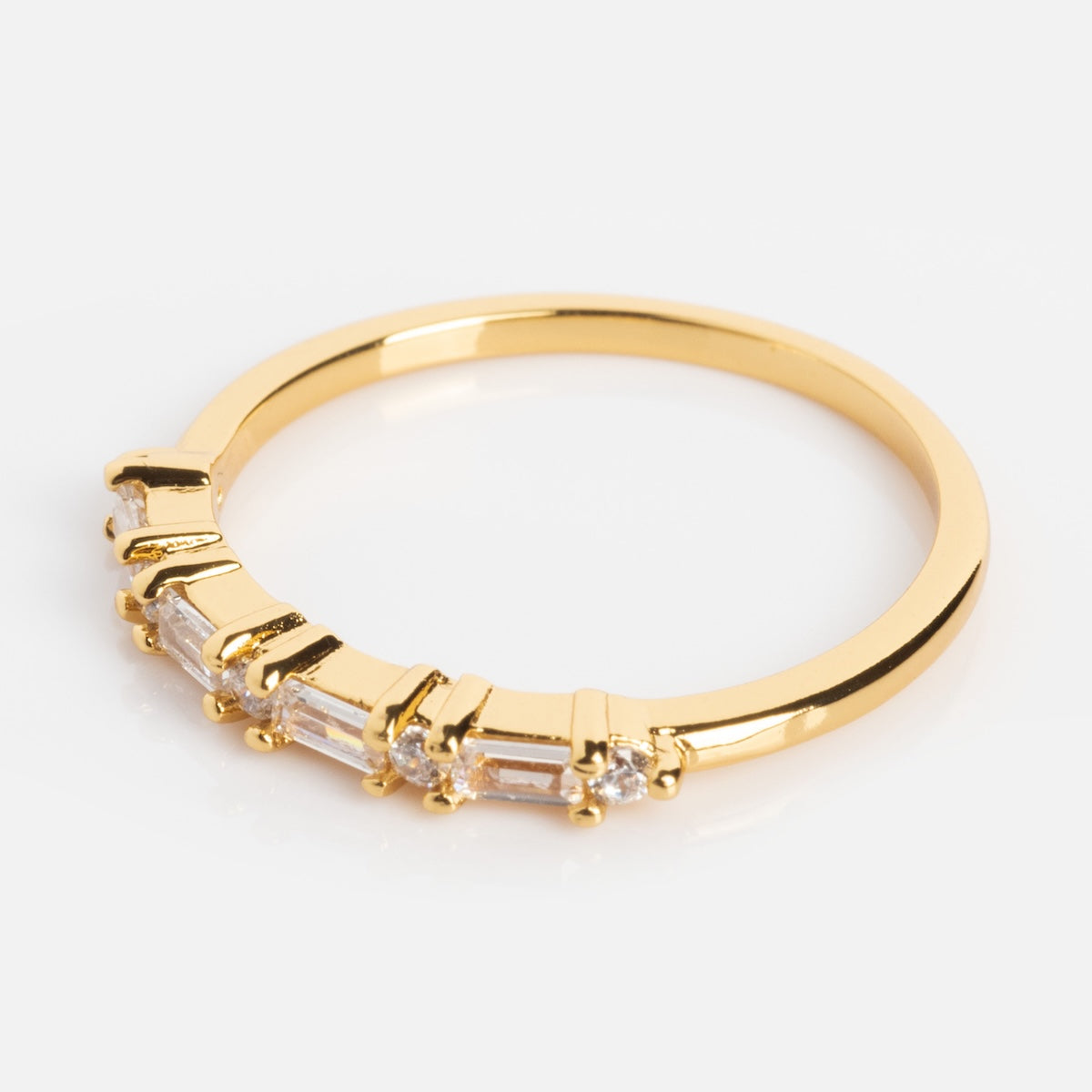 Multi Gem Baguette CZ Stacking Ring for Women - Elegant Cubic Zirconia Fashion Jewelry for Layering & Everyday Wear - Perfect Gift for Birthday, Anniversary & Valentine's Day
