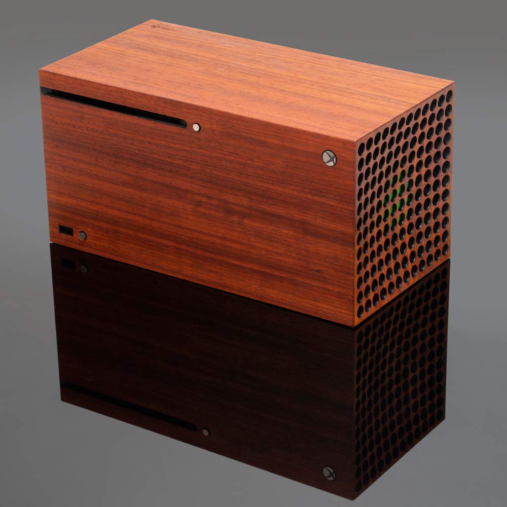 Premium Real Wood Skin Cover for Xbox Series X Console - Includes FREE Controller Stand - Perfect for Gaming Setup & Home Decor