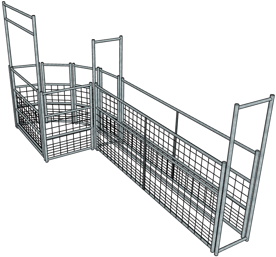 Galvanized 4-Rail Goat & Sheep Working System with Mesh - Durable Livestock Fencing for Farms, Ranches, and Pastures