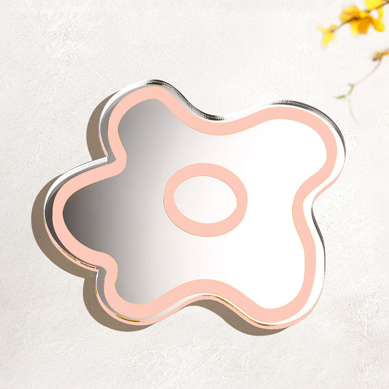 Funny Flower Mirror Coasters - Set of 6 Colorful Reflective Drink Coasters for Home Decor, Coffee Tables & Party Decorations - Perfect for Living Room, Bar or Gift Idea