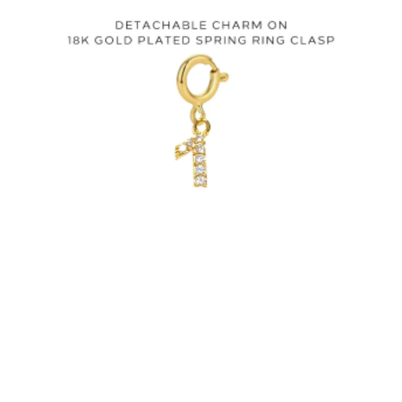 Initial, Number & Assorted Charms with Detachable Clasp - Personalized Jewelry for Necklaces & Bracelets - Perfect for Gifts, DIY Crafts & Fashion Accessories