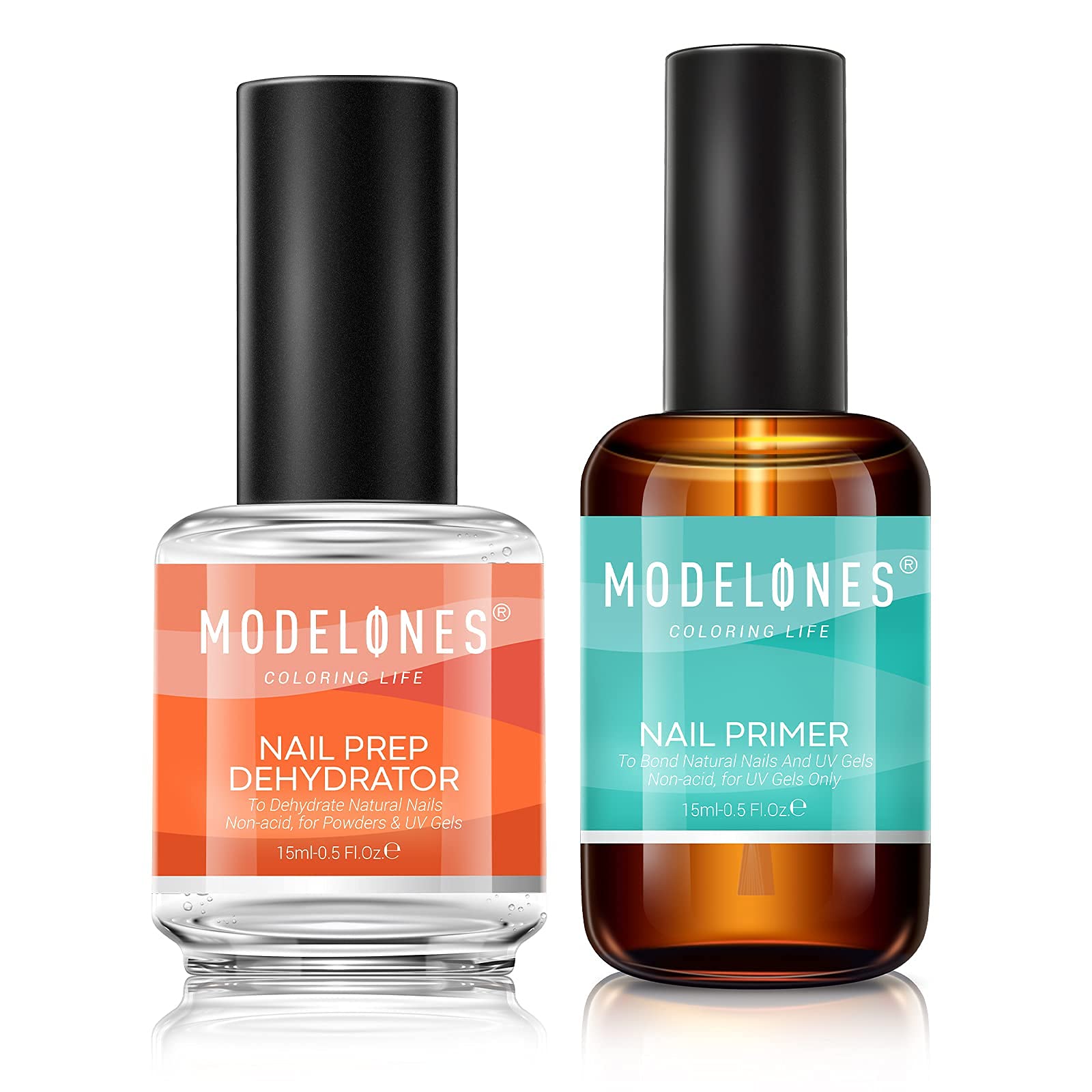 Modelones 3Pcs Nail Primer & Dehydrator Kit with Color Changing Gel Polish - Professional Nail Prep for Long-Lasting Manicures at Home or Salon
