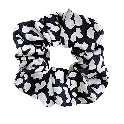 6 Pack Women's Leopard Print Hair Scrunchies - Soft Chiffon Ponytail Holders, Elastic Hair Ties for Women & Girls - Perfect for Workouts, Office, Parties & Everyday Use