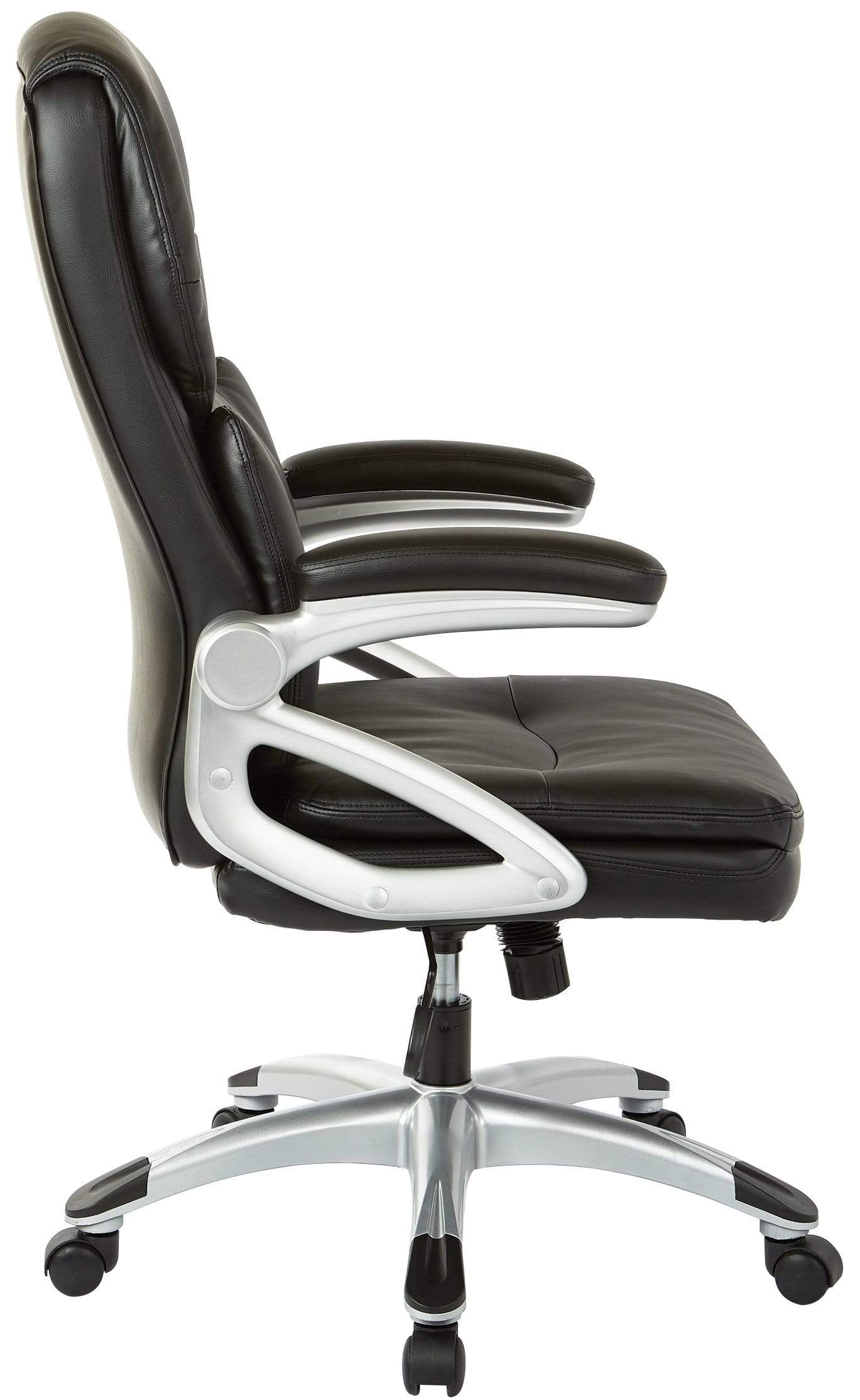 Office Star Work Smart™ High Back Leather Executive Manager's Chair - Ergonomic Office Chair with Adjustable Height & Lumbar Support [ECH91236 EC3] - Perfect for Home Office, Conference Rooms & Executive Suites