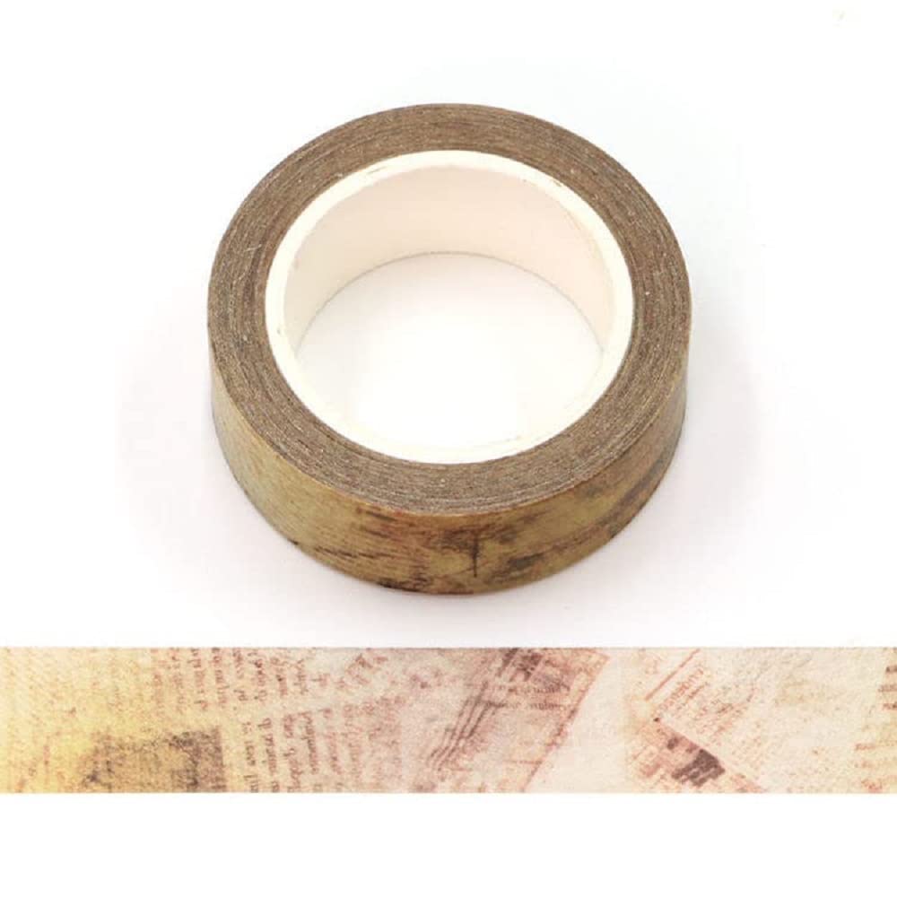 Vintage Decorative Washi Tape - 15mm x 10 Meters Self-Adhesive Masking Tape for Scrapbooking, Journaling, Gift Wrapping & DIY Crafts