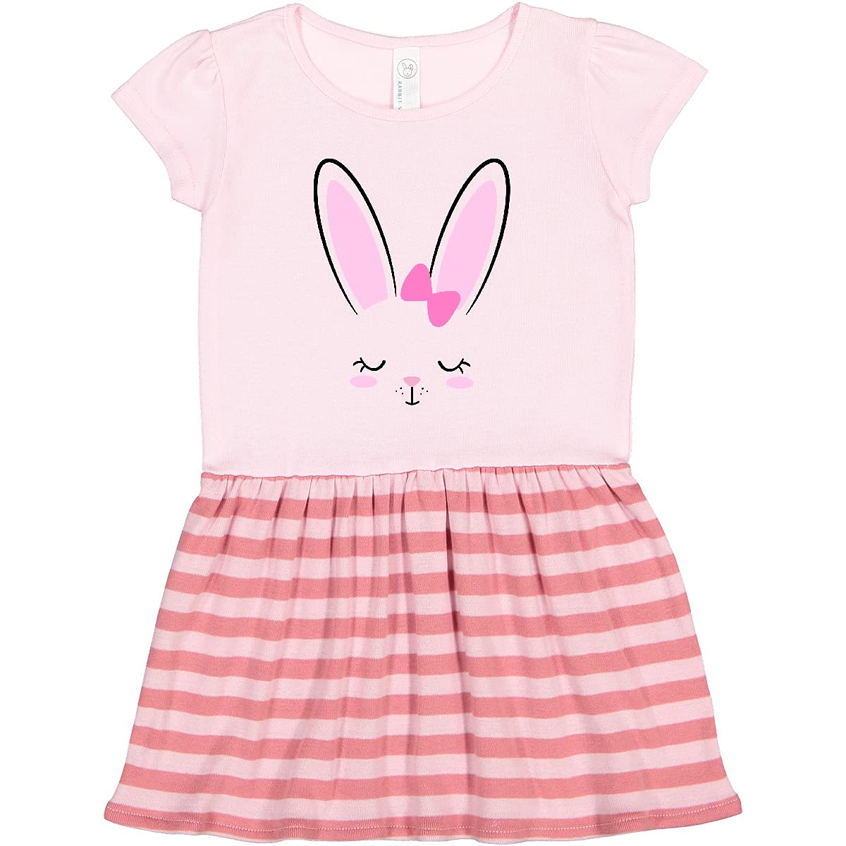 Inktastic Easter Bunny Girl Face Toddler Dress - Cute Spring Outfit for Baby Girls | Easter Sunday, Photo Shoots & Holiday Celebrations
