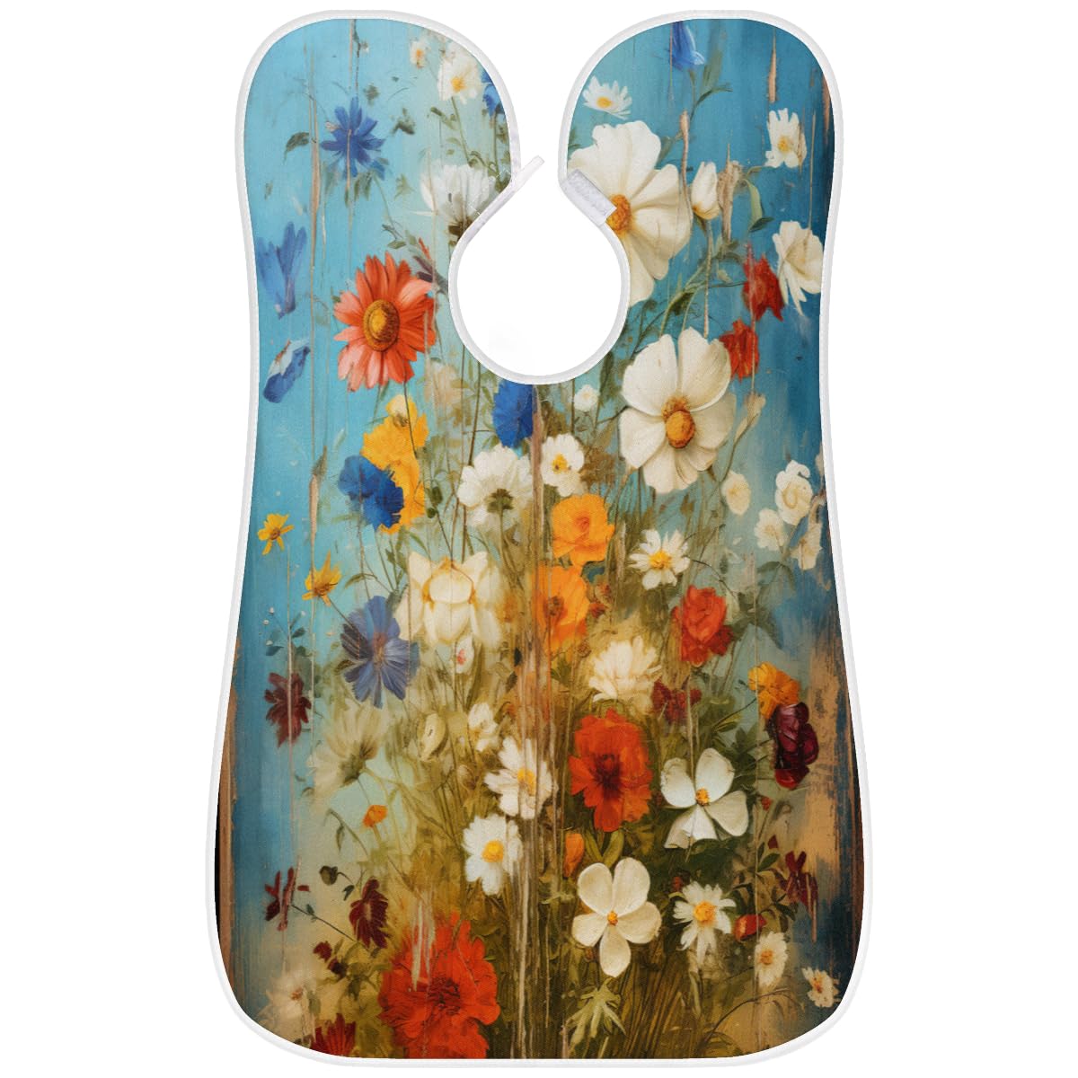 Daisy Flower Beard Shaving Bib for Men - Waterproof Barber Apron for Hair Dye, Makeup & Beard Trimming - Sink Hair Catcher with Adjustable Neck Strap - Perfect Gift for Barbers & Grooming Enthusiasts (Great for Home Salon, Barber Shops & DIY Grooming)