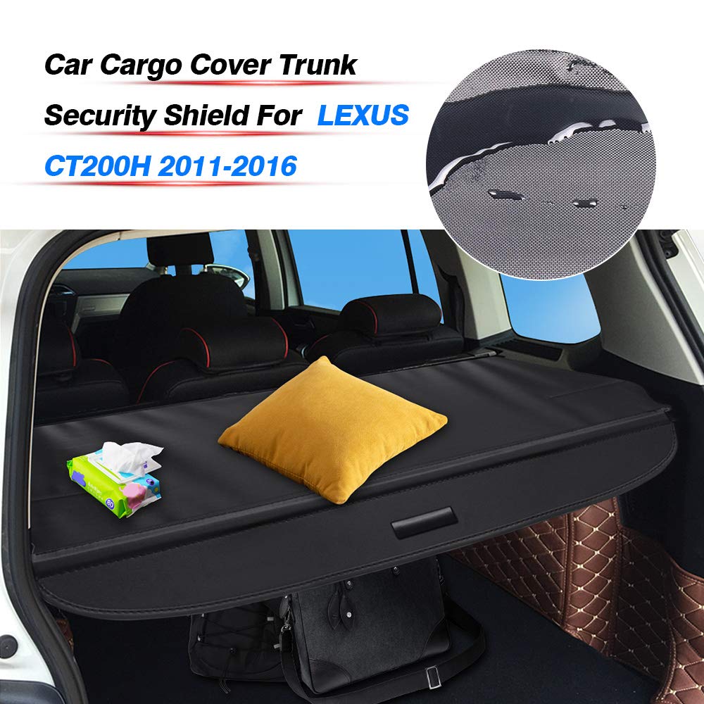 **Powerty Retractable Cargo Cover for Lexus CT200h (2011-2017) - Black Trunk Shade, Luggage Protector | Perfect for Road Trips & Grocery Hauling**
