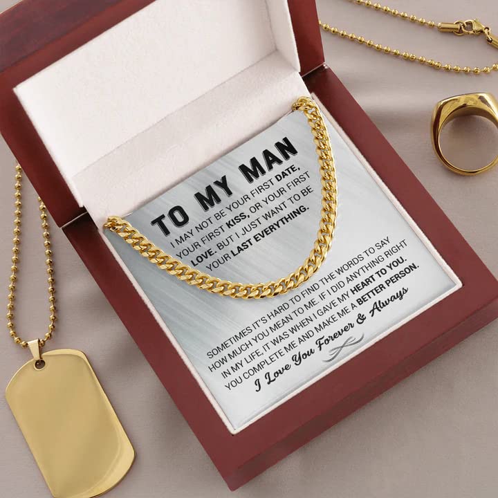 Men's Stainless Steel Cuban Chain Necklace - Anniversary & Birthday Gift for Him