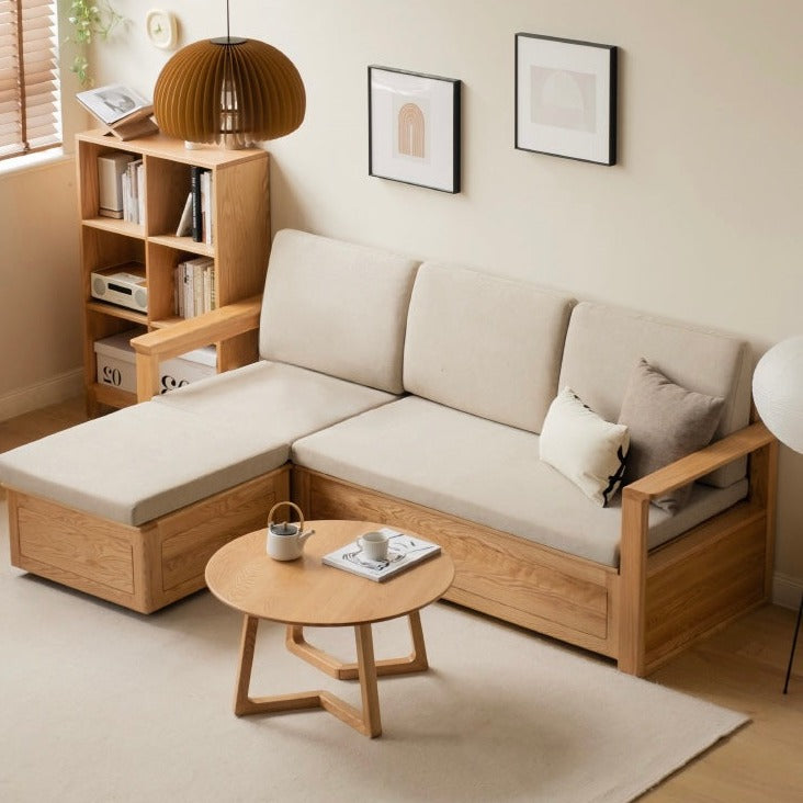 Solid Oak Wood Storage Box for Sofa - Organize Living Room, Bedroom, or Office with Stylish Wooden Storage Solution