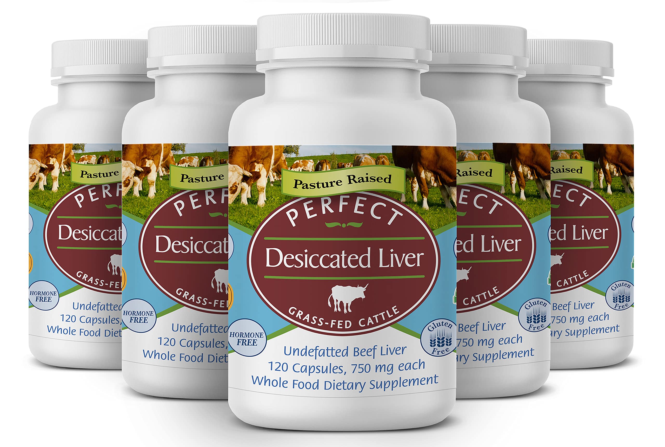 Perfect Desiccated Liver Capsules – 120 Count, Undefatted Beef Liver Supplement – Rich in Protein, Iron, Vitamins A & B – 5 Pack – Supports Energy, Immunity & Muscle Recovery – Ideal for Athletes, Fitness Enthusiasts & Paleo Diet