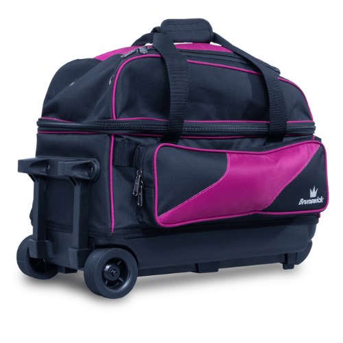 Brunswick Zone Double Roller Raspberry Bowling Bag - Durable & Stylish Bowling Gear for Men & Women - Perfect for League Play, Tournaments & Casual Bowling
