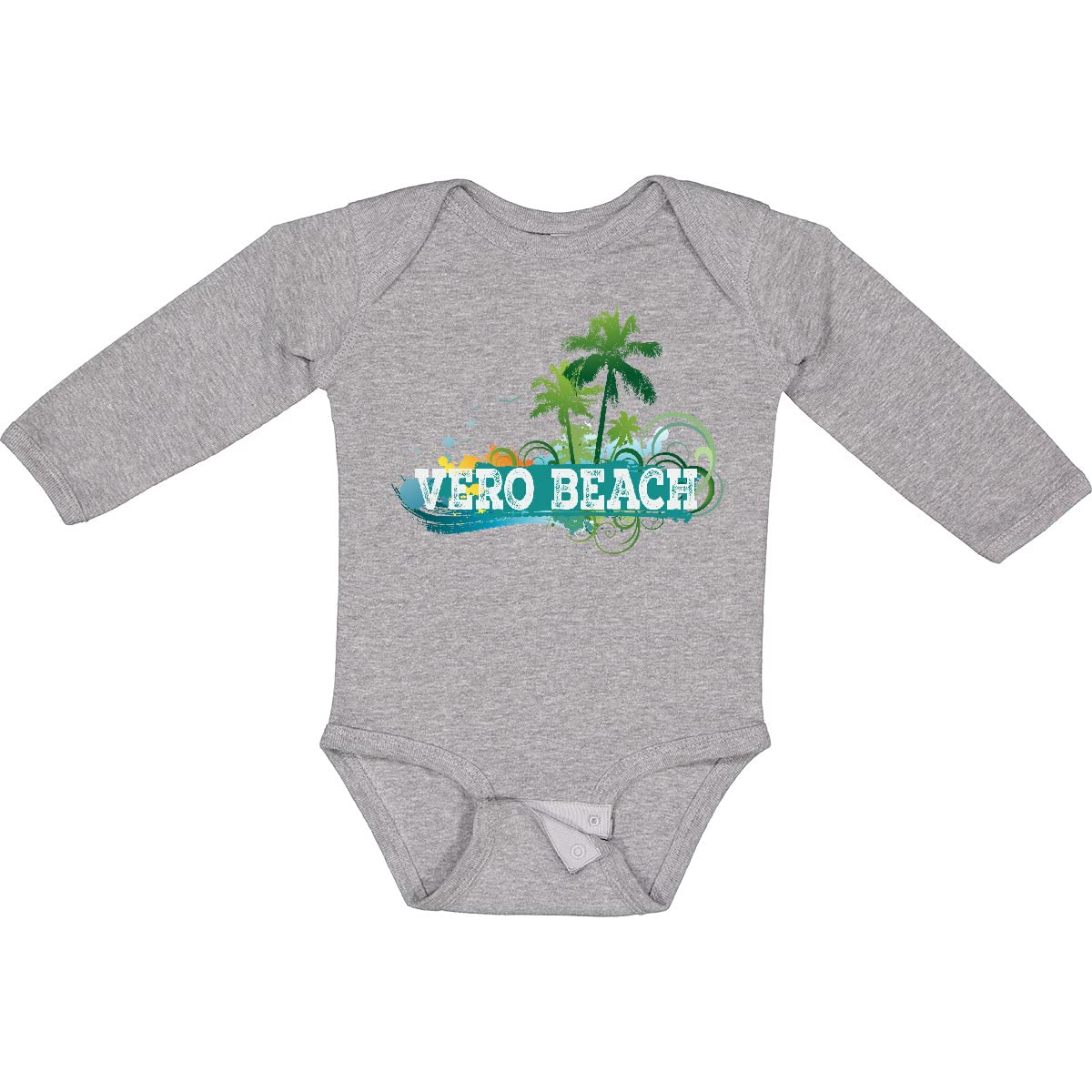 Inktastic Vero Beach Florida Vacation Long Sleeve Creeper - Soft & Comfortable Baby Bodysuit for Beach Trips & Family Photos