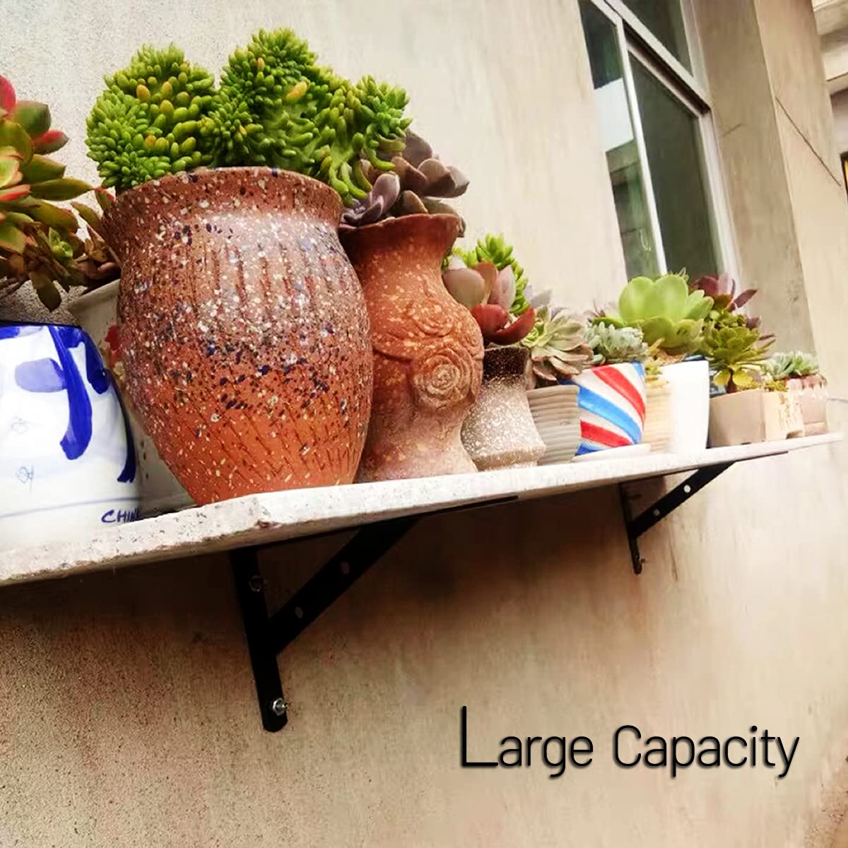 Heavy Duty 10 Inch Shelf Brackets - 4 Pack Metal Floating Shelf Supports, 90 Degree Angle Brackets for Shelving, Wall Mounted Shelves - Perfect for Home, Office, Garage Storage Organization