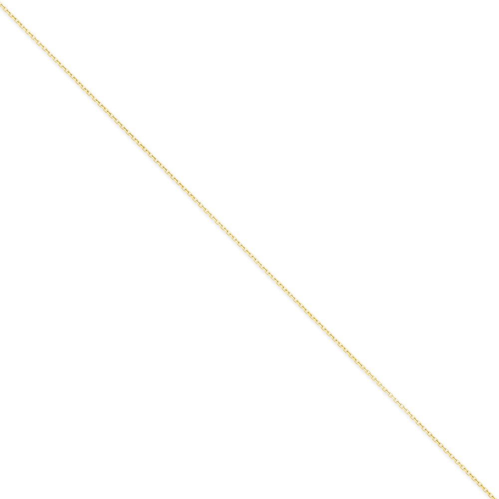 14K Gold 0.8mm Diamond-Cut Round Open Link Cable Chain Necklace for Women - Perfect for Layering, Everyday Wear & Special Occasions